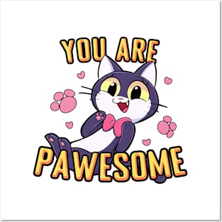 Cartoon Cat - You Are Pawesome Posters and Art